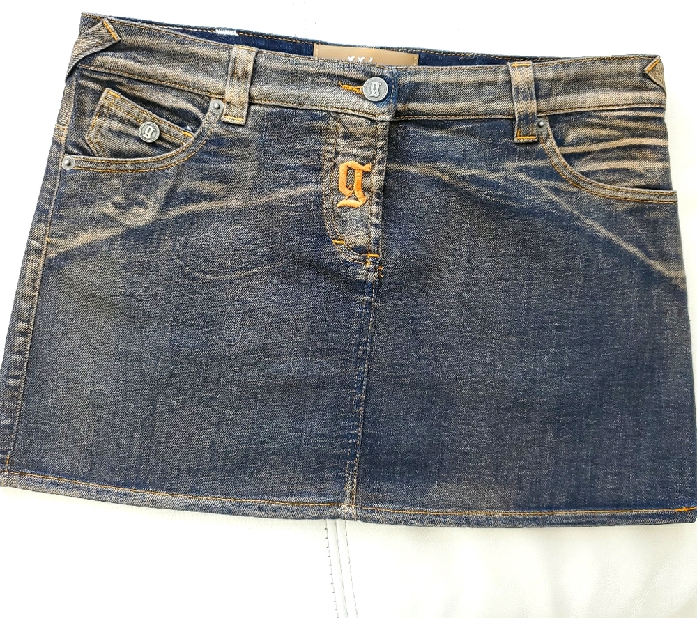 John Galliano gorgeous jeans mini-skirt